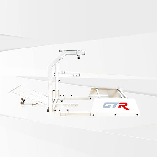 This is Alpine White GTR Sim GTA Model Racing Simulator Frame side full view.