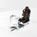 This is the Alpine White GTR Simulator GTA Pro Model Racing Simulator with Pista Black-Green seat attached.