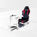 This is the Alpine White GTR Simulator GTA Pro Model Racing Simulator with Speciale Black-Red seat attached.