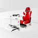 This is the Alpine White GTR Simulator GTA Pro Model Racing Simulator with Speciale Red-White seat attached.