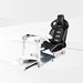 This is the Alpine White Silver GTR Simulator GTA Pro Model Racing Simulator with Pista Black-White seat attached.