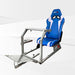 This is Diamond Silver GTR Sim GTA Model Racing Simulator Frame with Speciale Blue-White seat.