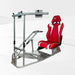 This is Diamond Silver GTR Sim GTSF Model Racing Simulator Frame with Speciale Red-White seat.