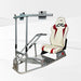 This is Diamond Silver GTR Sim GTSF Model Racing Simulator Frame with Speciale White-Red seat.