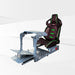 This is the Diamond Silver GTR Simulator GTA Pro Model Racing Simulator with Pista Black-Green seat attached.