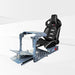 This is the Diamond Silver GTR Simulator GTA Pro Model Racing Simulator with Pista Black-White seat attached.