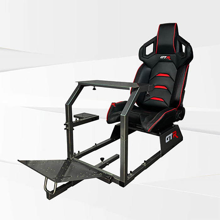 This is Majestic Black GTR Sim GTA Model Racing Simulator Frame with Pista Black-Red seat.