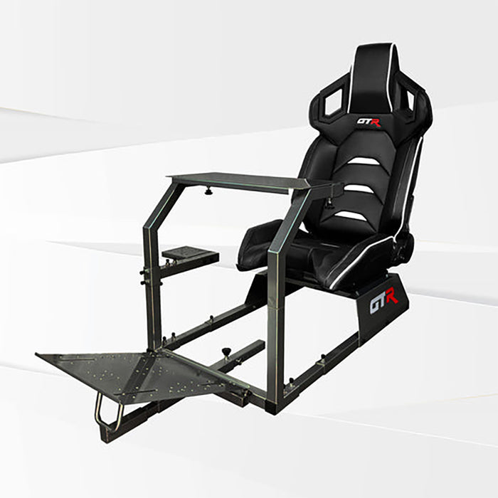 This is Majestic Black GTR Sim GTA Model Racing Simulator Frame with Pista Black-White seat.