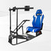 This is Majestic Black GTR Sim GTSF Model Racing Simulator Frame with Speciale Blue-White seat.
