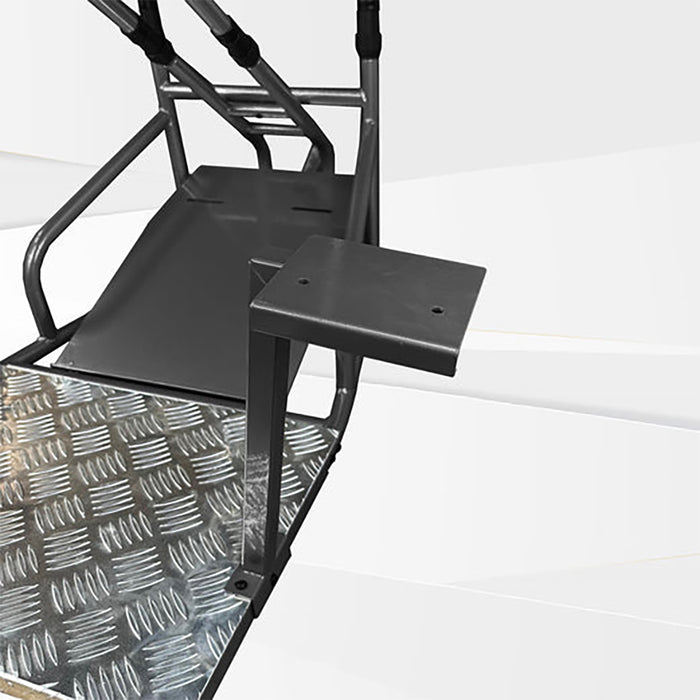 This is Majestic Black GTR Sim GTSF Model Racing Simulator shifter support closeup view.