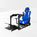 This is the Majestic Black GTR Simulator GTA Pro Model Racing Simulator with Speciale Blue-White seat attached.