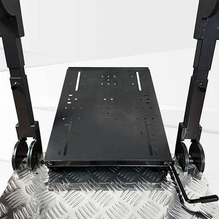 This is the Majestic Black GTR Simulator GTA Pro Model Racing Simulator pedal plate closeup view.
