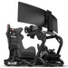 TR8 Pro Racing Simulator Complete Set Up with Integrated Single Monitor Stand and Black Seat