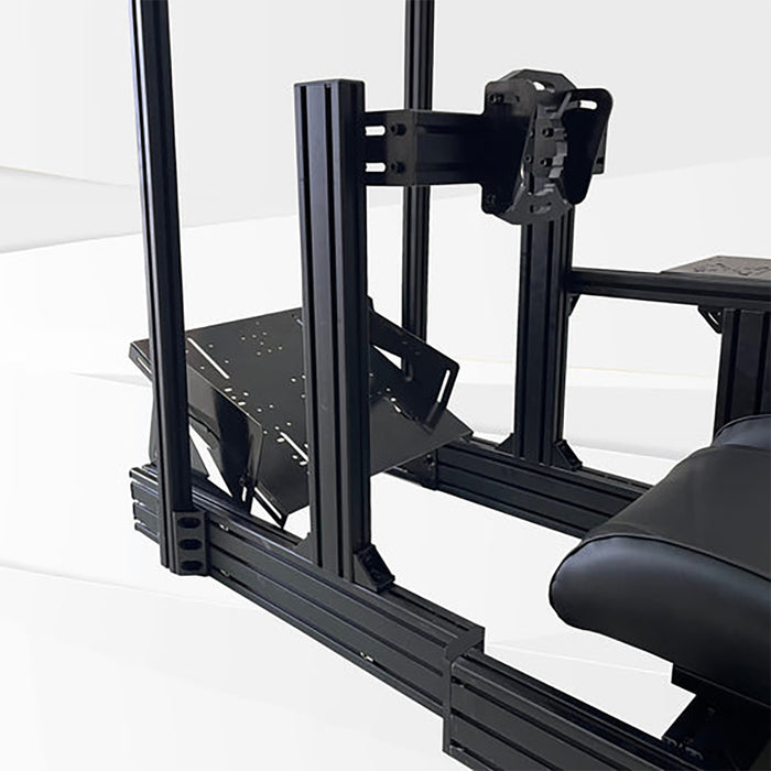 This is the closeup view of the GTR Sim GTA Revolution Racing Simulator pedal base.