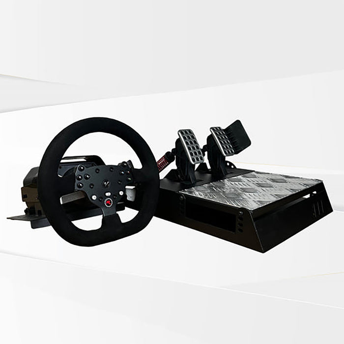 This is the full view of the GTR Simulator RS30 Ultra Force Feedback Wheel with V3 Pro 2-Pedals.