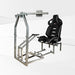 This is the full view of the silver GTR Simulator CRJ Model Flight Simulator with the Pista Black-White seat attached.