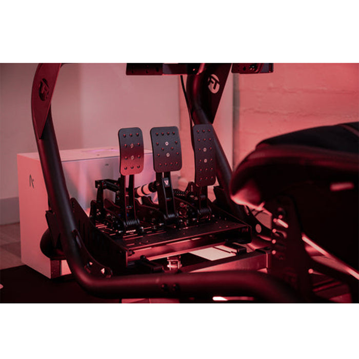 Trak Racer TR8 Pro Full Racing Simulator Setup - SPEC 1 racing pedals attached