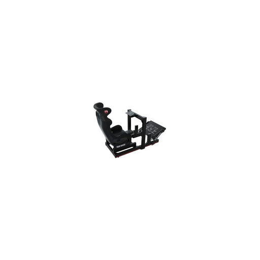 Trakracer TR802-BLK-WM-SEAT3 Mach 2 80mm x 40mm Aluminium Cockpit with Wheel Deck and GT Style Seat Racing Simulator complete product angle