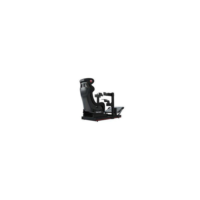 Trakracer TR802-BLK-FAND-SEAT3 Mach 2 80mm x 40mm Aluminium Cockpit with FANATEC PODIUM DD1 DD2 Wheel Mount and GT Style Seat Racing Simulator complete product