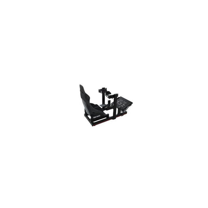 Trakracer TR802-BLK-FAND-SEAT4 Mach 2 80mm x 40mm Aluminium Cockpit with FANATEC PODIUM DD1 DD2 Wheel Mount and Rally Style Seat Racing Simulator complete