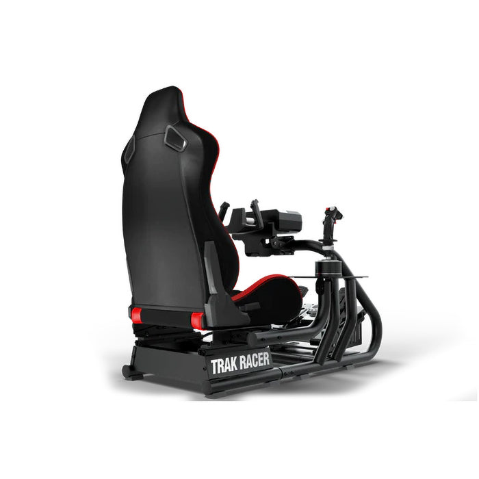 RS6 Flight Simulator with Recline Seat and complete game controllers mounted back right side view.