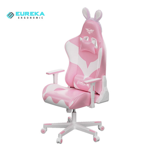 This is the full frontal-left view of the GC-04 Pink Gaming Chair.