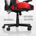 Red Warzone Gaming Chair leg and wheel-roller features.