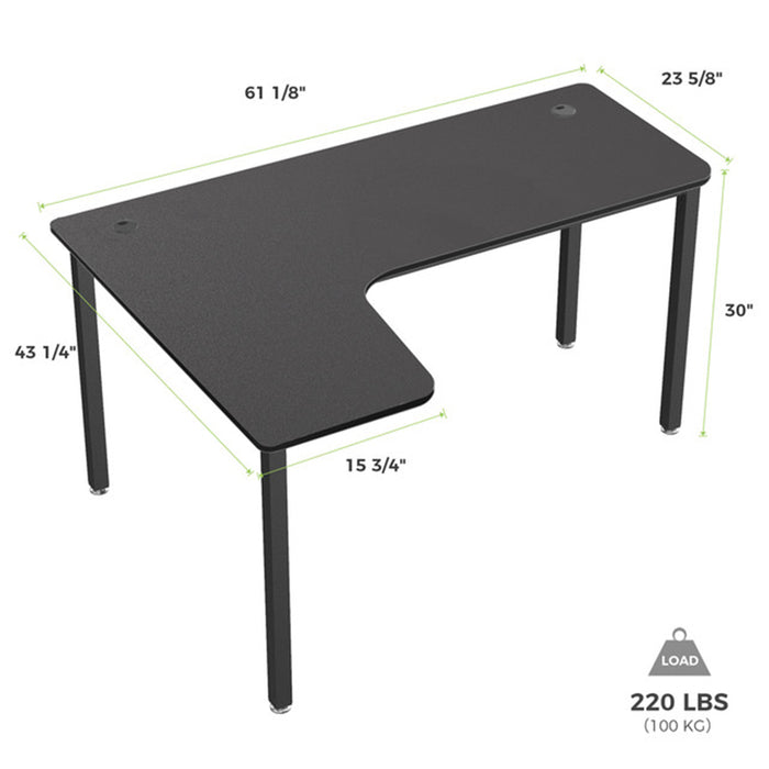 Left-sided L01 L-Shape Desk dimensions