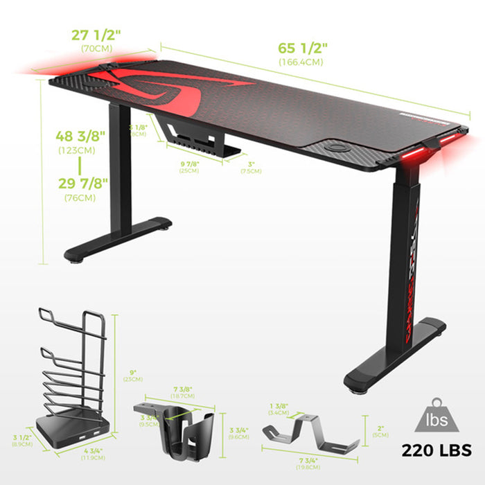 RGB Electric Standing Desk dimensions