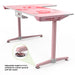 Right-sided Pink L-Shape Desk adjustable height feature.