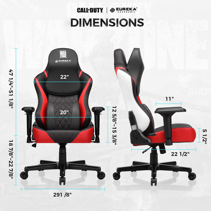 Red Warzone Gaming Chair dimensions.