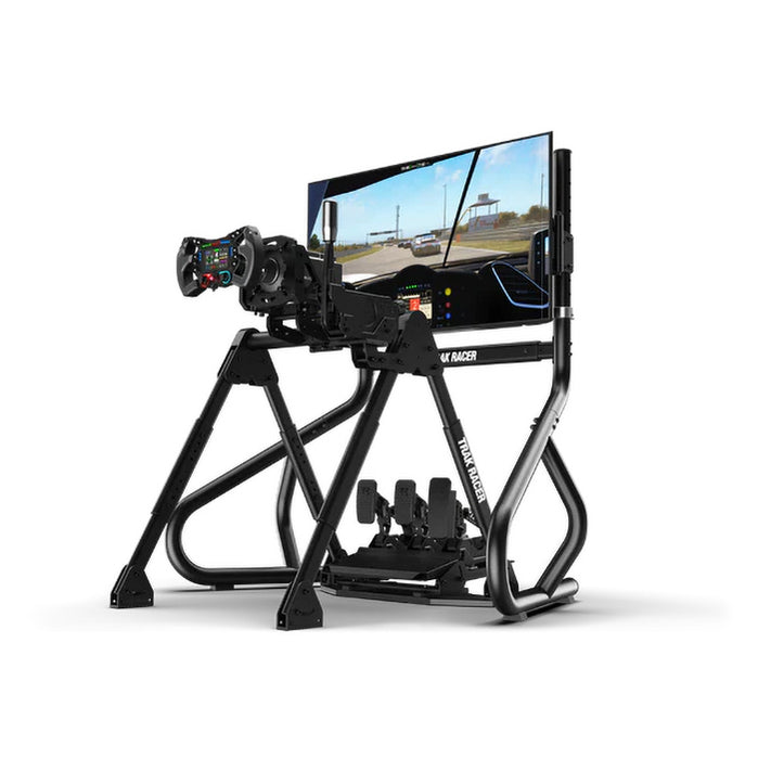 Track Racer FS3 Steering Wheel Stand rider/driver's view in front of the single monitor stand.