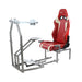  GTR Simulator CRJ-S-S101LBK  Model with Adjustable Leatherette Seat, Flight Simulation Cockpit with Dual Control Mount and Triple or Single Monitor Stand – Color Seat Options Available complete product red white 