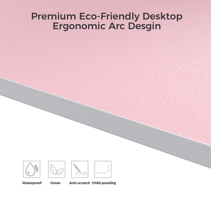 Pink L-Shape Desk eco-friendly design.