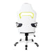 White Ergonomic Racing Style Home & Office Chair full back view