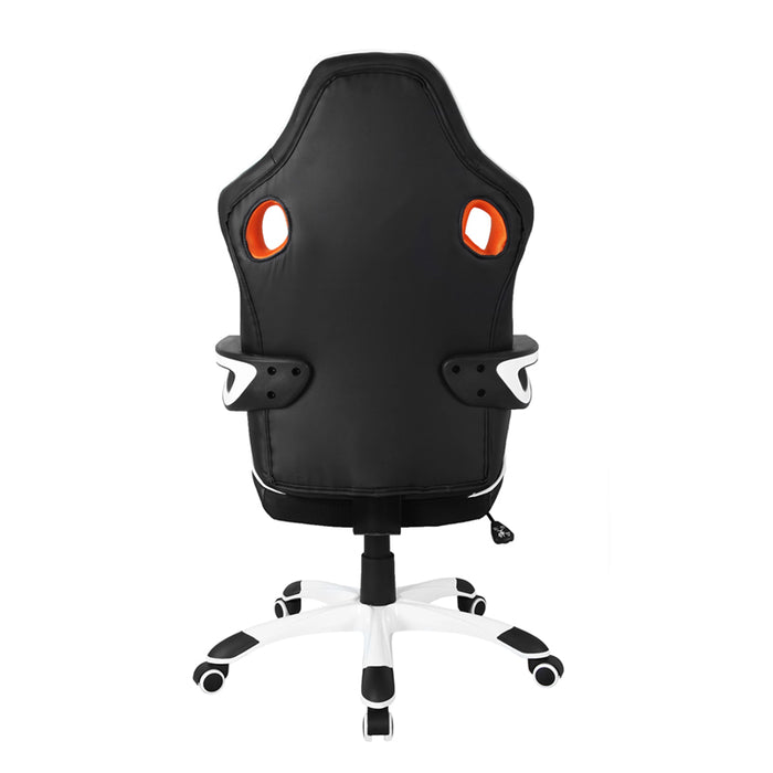 Black Racing Style Home & Office Chair full back view