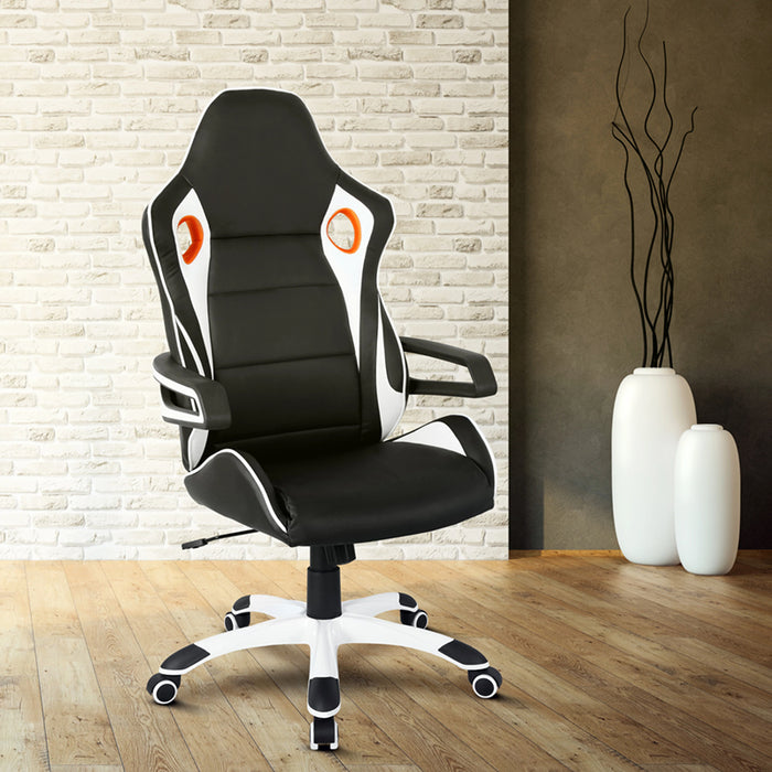 Black Racing Style Home & Office Chair in a simple room setting