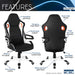 Black Racing Style Home & Office Chair Features