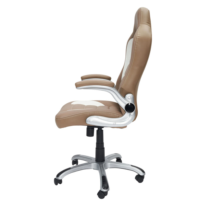 High Back Executive Sport Race Office Chair with Flip-up Arms left side view