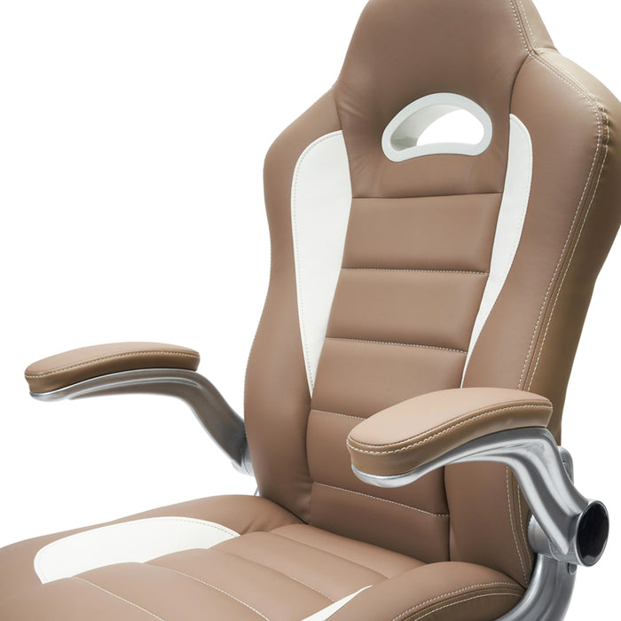 High Back Executive Sport Race Office Chair with Flip-up Arms zoom in detail on the cushion