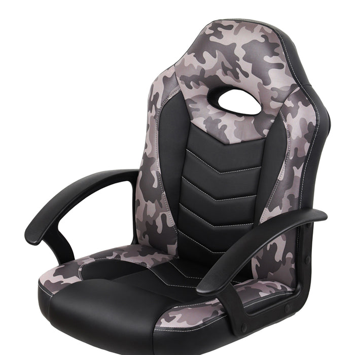 Grey Kids Gaming/Student Racer Chair with Wheels zoomed in details