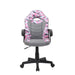 Pink Kids Gaming/Student Racer Chair with Wheels full frontal view