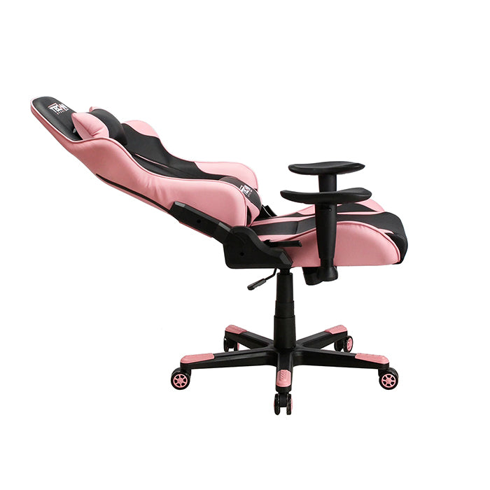 TS-4300 Ergonomic High Back Racer Style PC Side view, the back support slightly reclined.