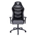 This is the full front view of the TS-61 Ergonomic High Back Racer Style Video Gaming Chair with the Techni Sport logo embedded on the headrest. It has a combination of grey/black colors.