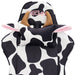 A close-up view of the TS85 COW Print LUXX Series Gaming Chair on the cow-head for a head-rest.