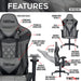 This is the image of the main features of Ergonomic Gaming Chair.