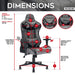 These are the dimensions of the XL Ergonomic Gaming Chair.