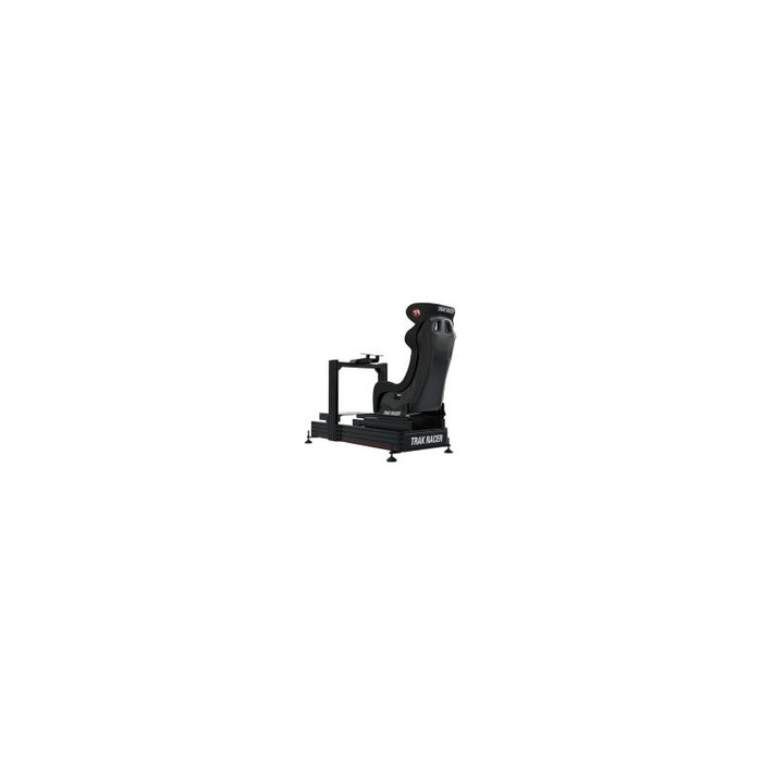 Trakracer TR1602-BLK-WM-SEAT3 Racing Simulator 160mm x 40mm Aluminium Cockpit with Wheel Deck and GT Style Seat  with wheel mount and seat