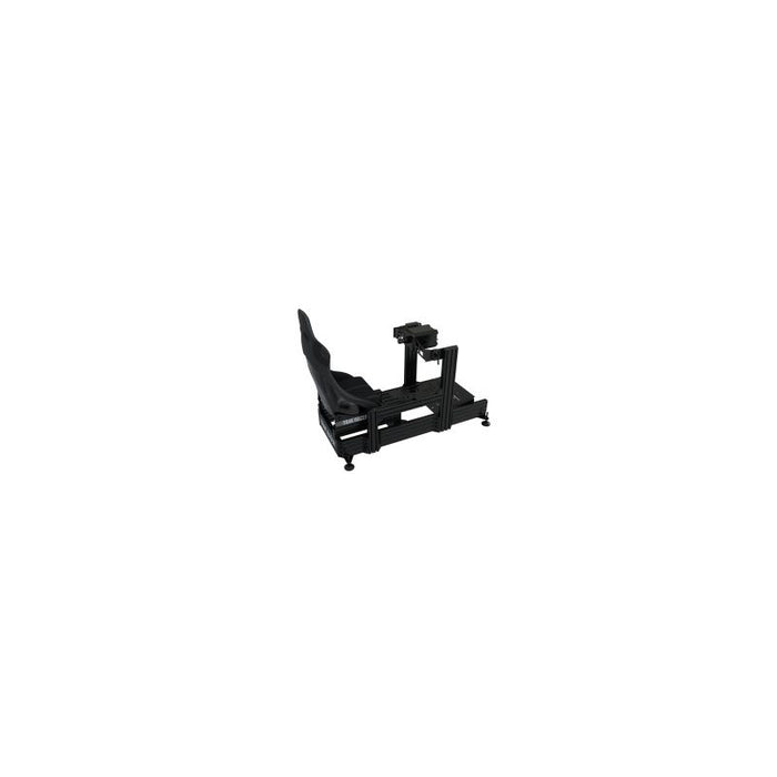 Trakracer TR1602-BLK-FPOD-SEAT4 160mm x 40mm Aluminium Cockpit with FANATEC PODIUM DD1 DD2 Wheel Mount and Rally Style Seat Racing Simulator complete product with seat