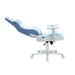 Pastel blue TS86 Ergonomic Pastel Gaming Chair Side view, the back support slightly reclined.